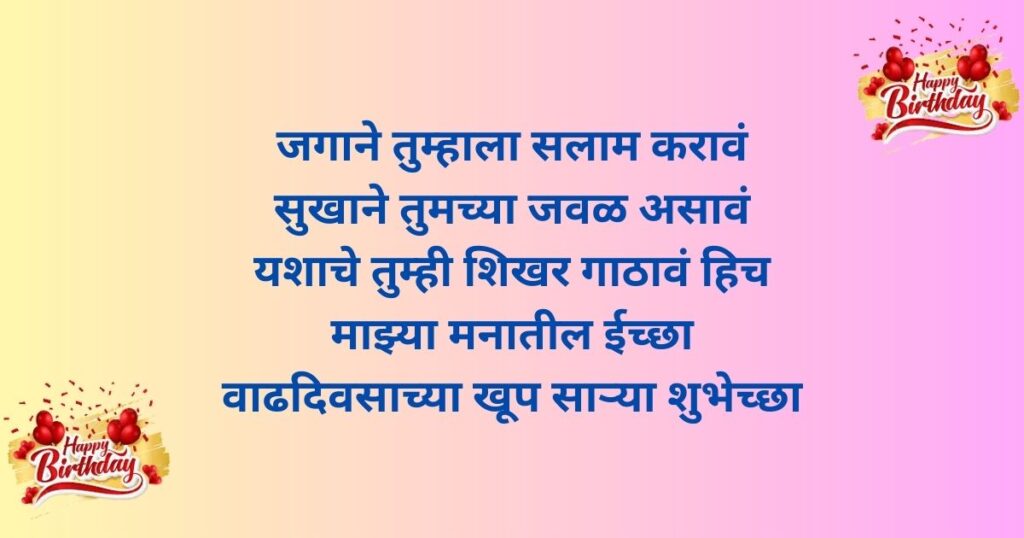 Happy Birthday Wishes for Friend in Marathi